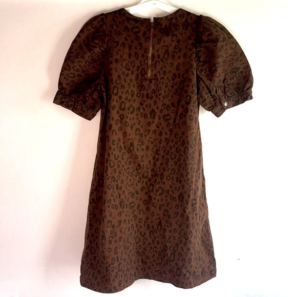 🆕 Universal Thread Denim Leopard Print Puff Sleeve Dress with Pockets—LAST 1 - Picture 5 of 12